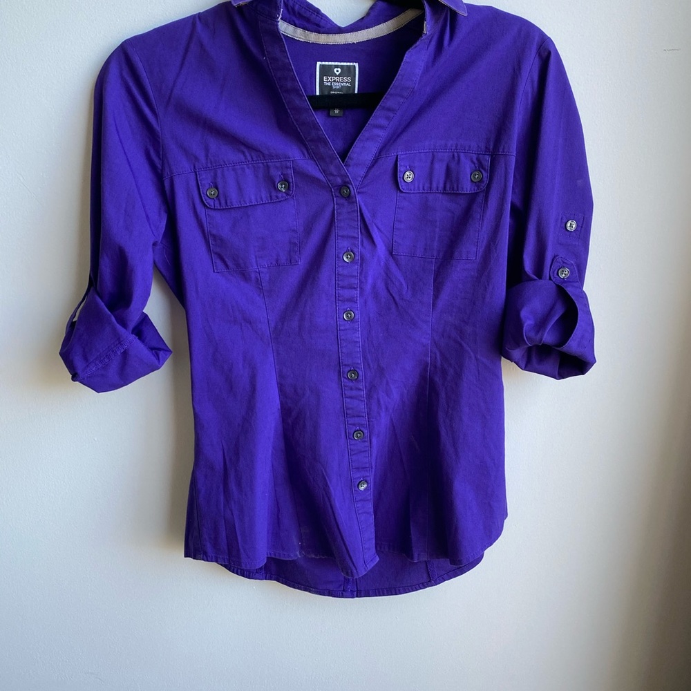 Express Women’s The Essential Shirt Dark Purple